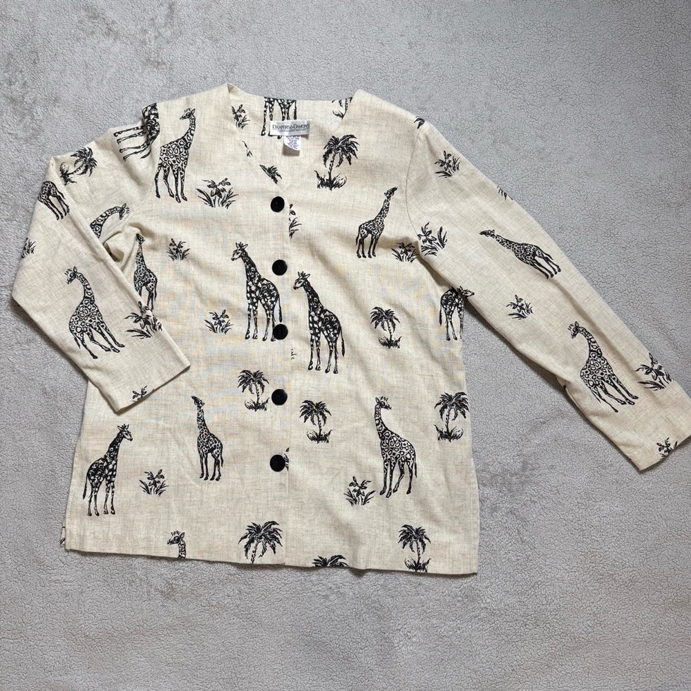 Vintage Draper’s & Damon’s Blazer Lightweight Giraffe-Print Size Medium USA